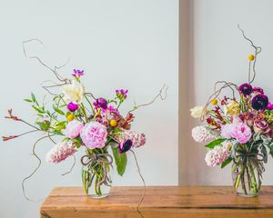 Preview wallpaper flowers, bouquet, vase, composition, aesthetics
