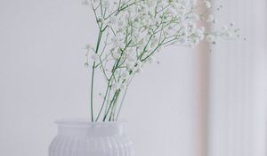 Preview wallpaper flowers, bouquet, vase, white