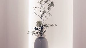 Preview wallpaper flowers, bouquet, vase, light, white