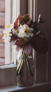 Preview wallpaper flowers, bouquet, vase, windows