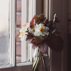 Preview wallpaper flowers, bouquet, vase, windows