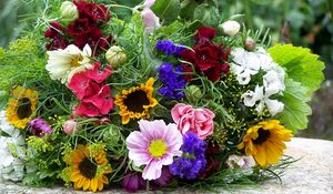 Preview wallpaper flowers, bouquets, colorful, summer, mood