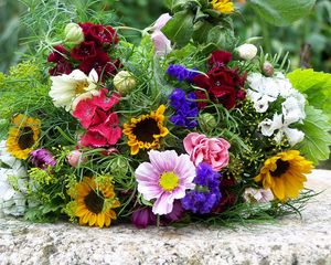 Preview wallpaper flowers, bouquets, colorful, summer, mood