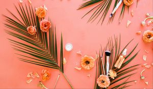 Preview wallpaper flowers, branches, cosmetics, beauty, aesthetics