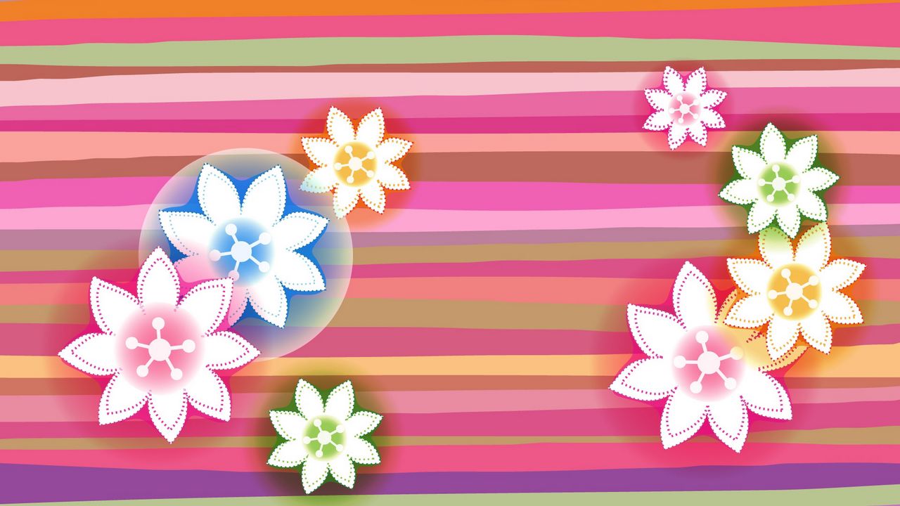 Wallpaper flowers, circles, lines, stripes, background