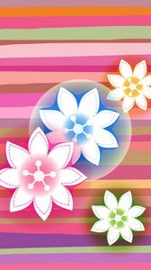 Preview wallpaper flowers, circles, lines, stripes, background