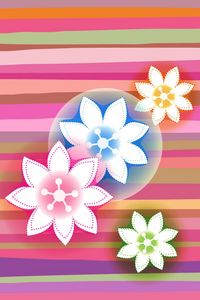 Preview wallpaper flowers, circles, lines, stripes, background