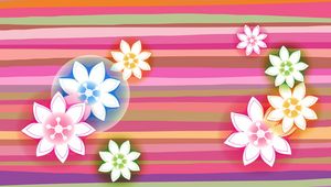 Preview wallpaper flowers, circles, lines, stripes, background