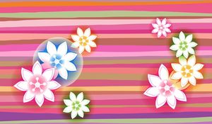Preview wallpaper flowers, circles, lines, stripes, background