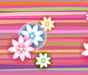 Preview wallpaper flowers, circles, lines, stripes, background