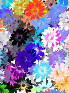 Preview wallpaper flowers, colorful, drawing, oil