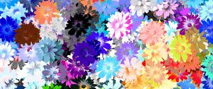 Preview wallpaper flowers, colorful, drawing, oil