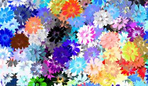 Preview wallpaper flowers, colorful, drawing, oil