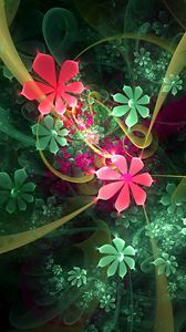 Preview wallpaper flowers, dip, fractal, light, bright