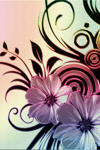 Preview wallpaper flowers, drawings, patterns, wavy, light