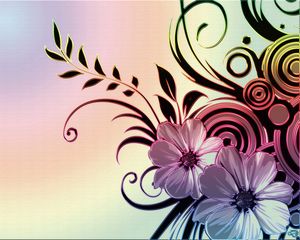 Preview wallpaper flowers, drawings, patterns, wavy, light
