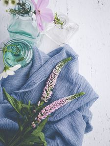 Preview wallpaper flowers, fabric, vase, aesthetics