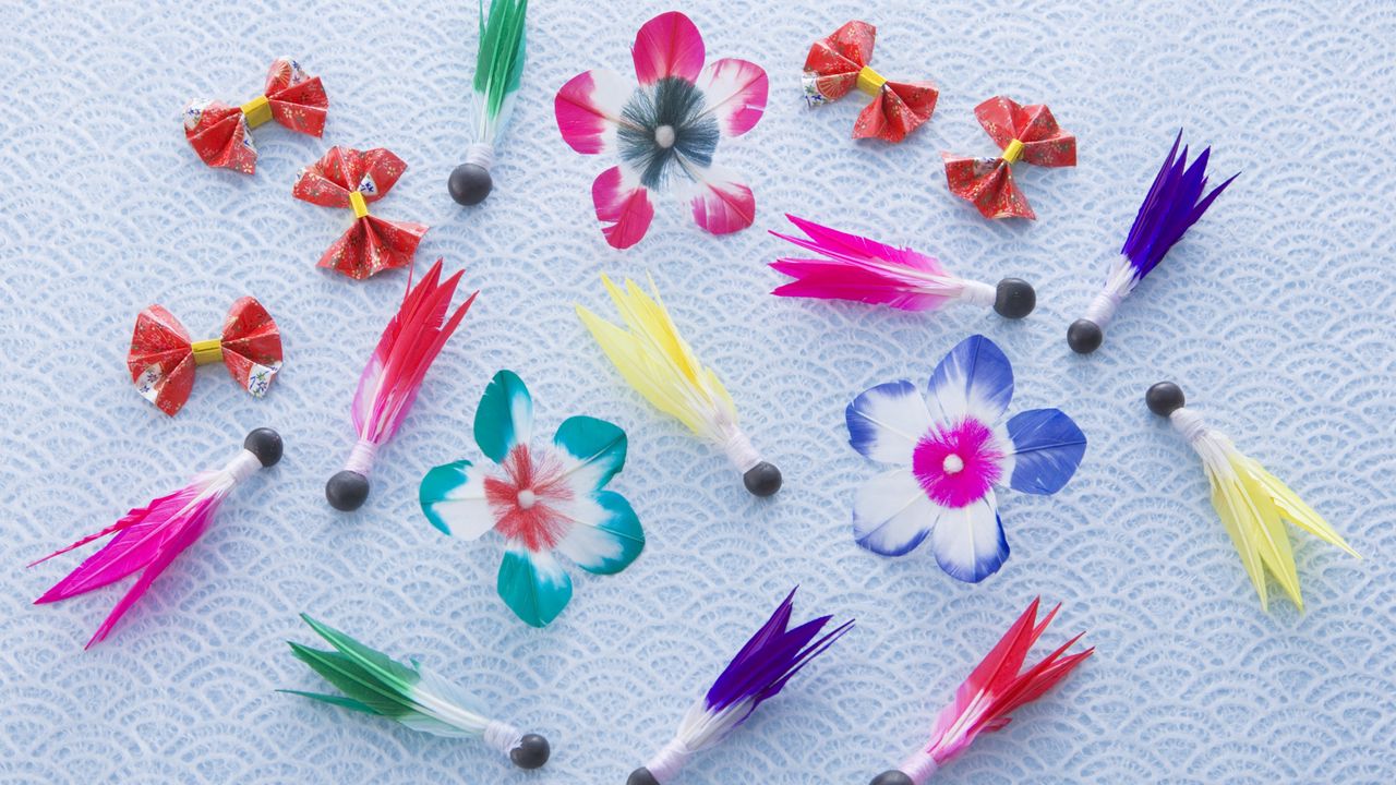 Wallpaper flowers, figurines, colorful, crafts