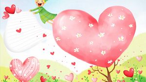 Preview wallpaper flowers, hearts, elf, flight