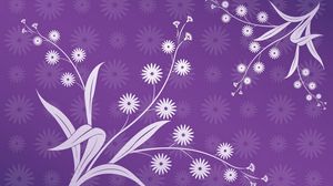 Preview wallpaper flowers, leaves, purple