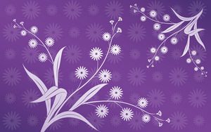 Preview wallpaper flowers, leaves, purple