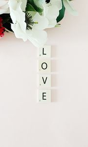 Preview wallpaper flowers, love, words, spring