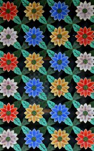 Preview wallpaper flowers, multicolored, pattern, floral