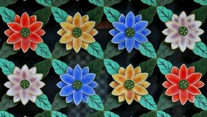 Preview wallpaper flowers, multicolored, pattern, floral