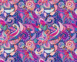 Preview wallpaper flowers, ornament, pattern, multicolored, art