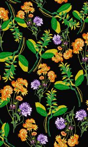 Preview wallpaper flowers, pattern, art, floral, texture