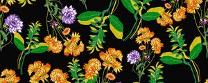 Preview wallpaper flowers, pattern, art, floral, texture