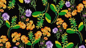 Preview wallpaper flowers, pattern, art, floral, texture