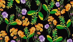 Preview wallpaper flowers, pattern, art, floral, texture