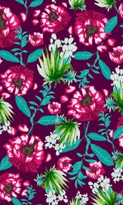 Preview wallpaper flowers, pattern, art, texture, floral