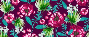 Preview wallpaper flowers, pattern, art, texture, floral