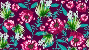 Preview wallpaper flowers, pattern, art, texture, floral