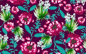 Preview wallpaper flowers, pattern, art, texture, floral