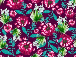 Preview wallpaper flowers, pattern, art, texture, floral