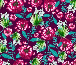 Preview wallpaper flowers, pattern, art, texture, floral