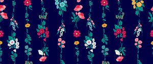 Preview wallpaper flowers, pattern, bouquets, colorful