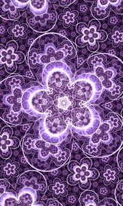 Preview wallpaper flowers, pattern, glow, abstraction, purple