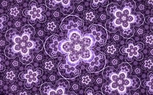 Preview wallpaper flowers, pattern, glow, abstraction, purple