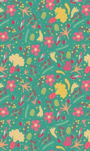 Preview wallpaper flowers, pattern, patterns, colorful