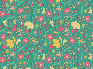 Preview wallpaper flowers, pattern, patterns, colorful