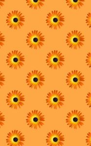 Preview wallpaper flowers, pattern, yellow