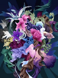Preview wallpaper flowers, patterns, art, colorful