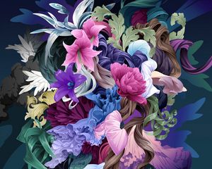 Preview wallpaper flowers, patterns, art, colorful