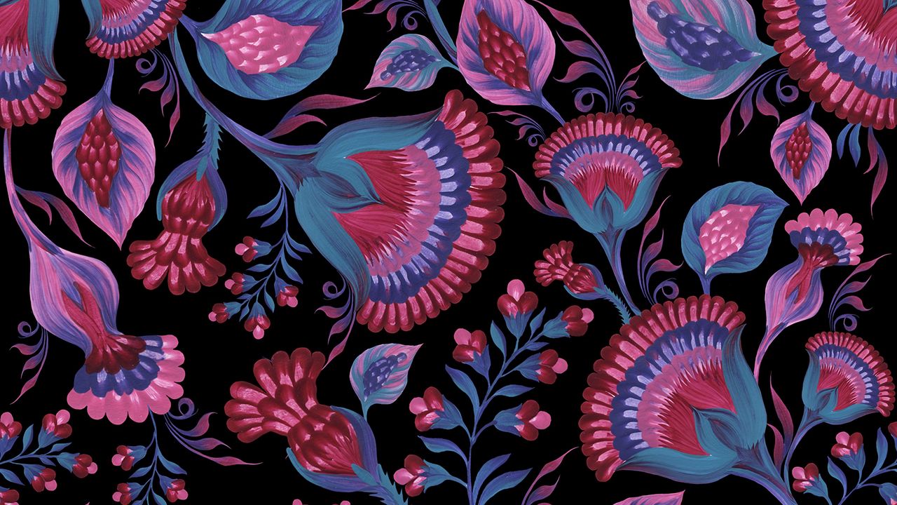 Wallpaper flowers, patterns, bright, leaves