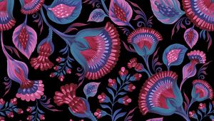 Preview wallpaper flowers, patterns, bright, leaves