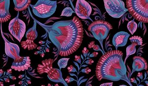 Preview wallpaper flowers, patterns, bright, leaves